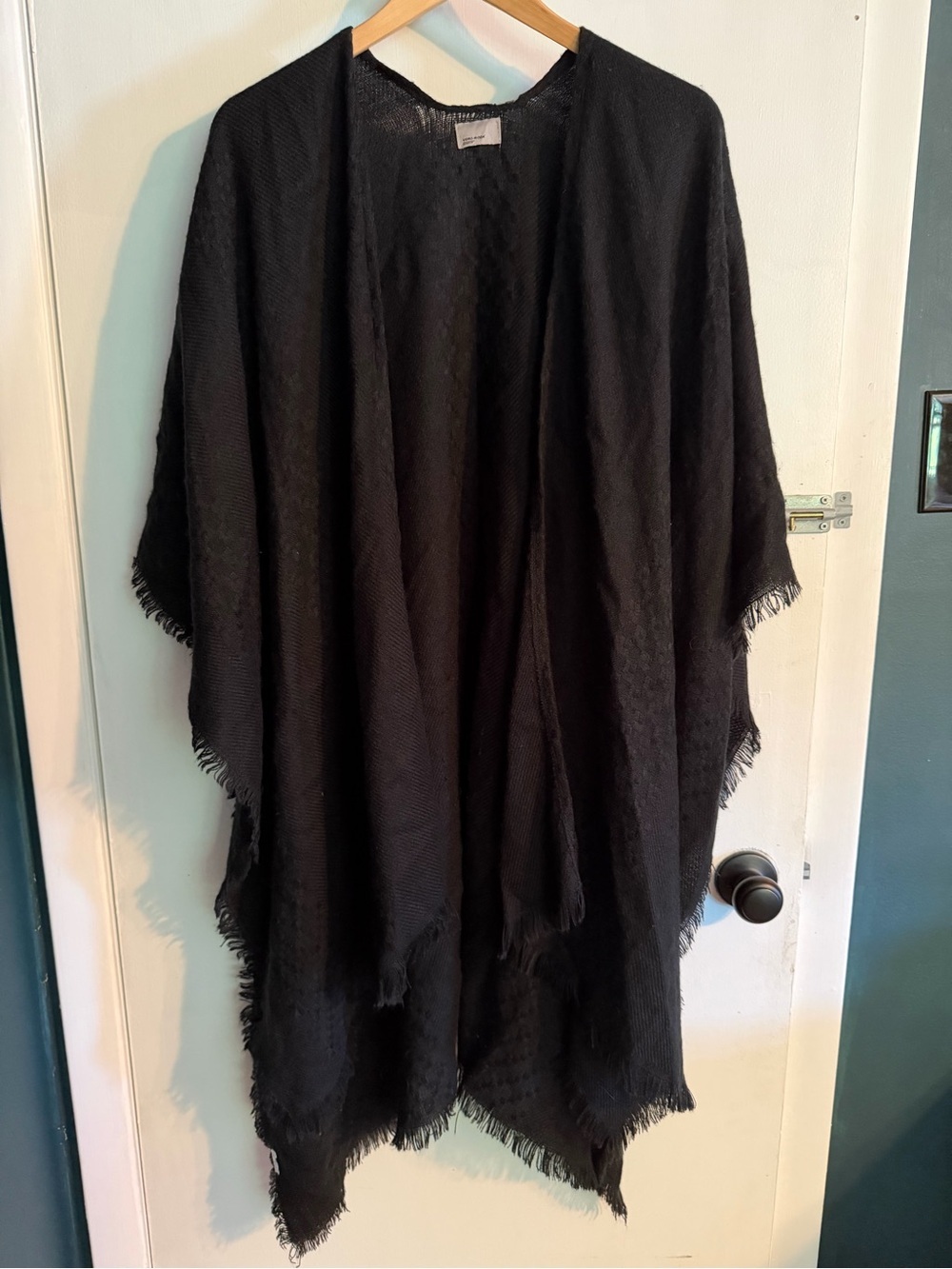 Vero Moda Black Fringe Shawl, One-Size